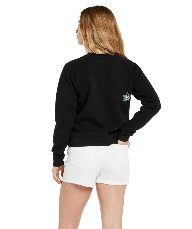 Volcom | Volcom Truly Stokin Crew Black  | Ropa, Sudaderas, Sudaderas sin capucha, Women | 