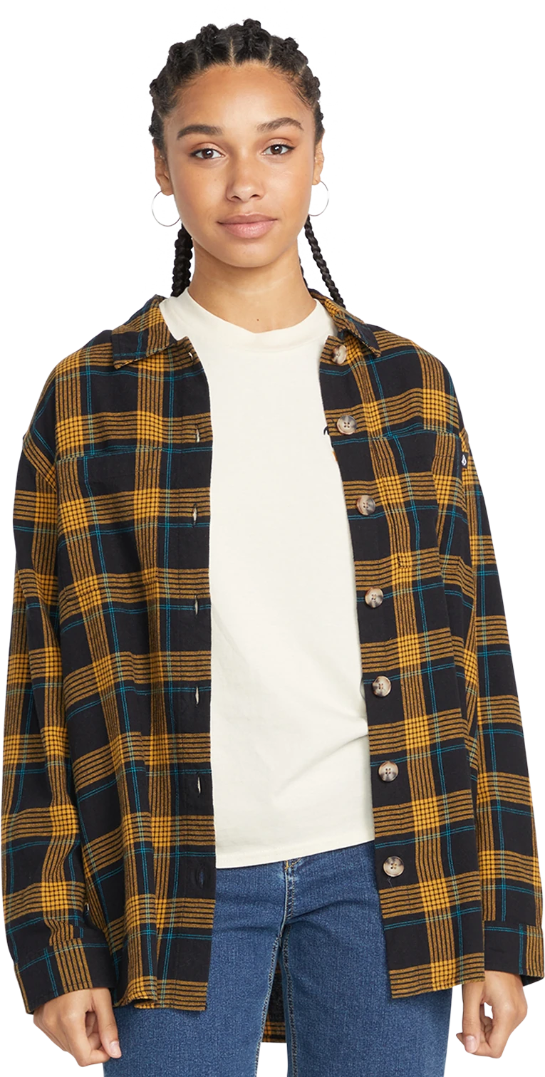Volcom OVERSIZE ME LS camisas mujer detail 2 | Black