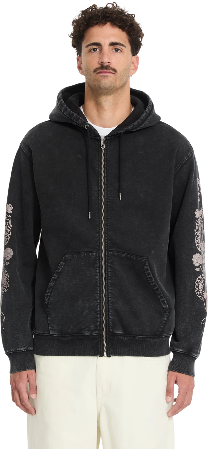Volcom DIE BY THE STONE ZIP sudadera con capucha hombre | Light Acid Black