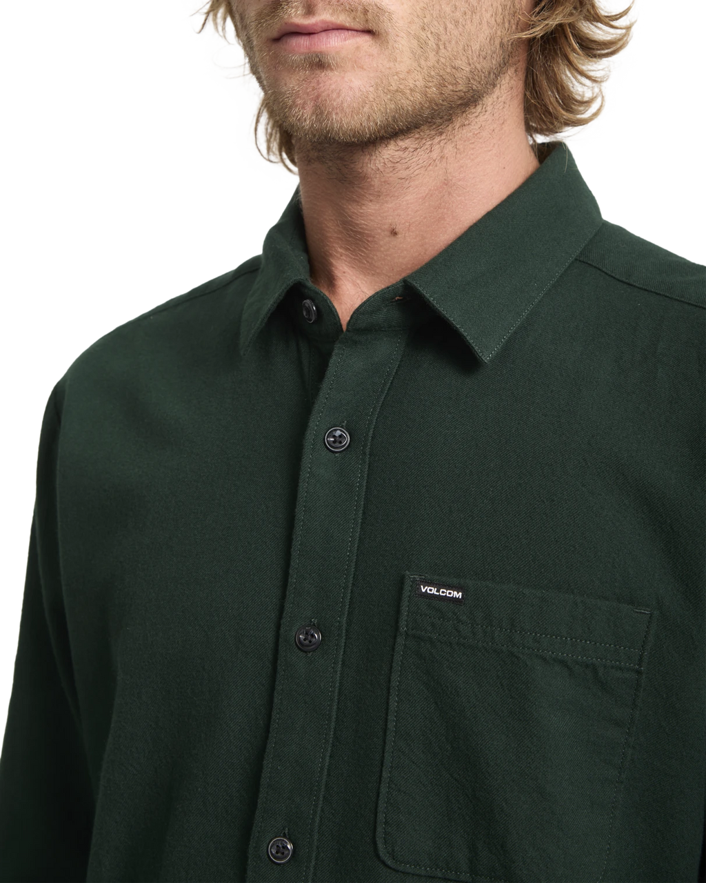 Volcom Caden Solid Shirt camisa manga larga hombre detail 2 | Scarab