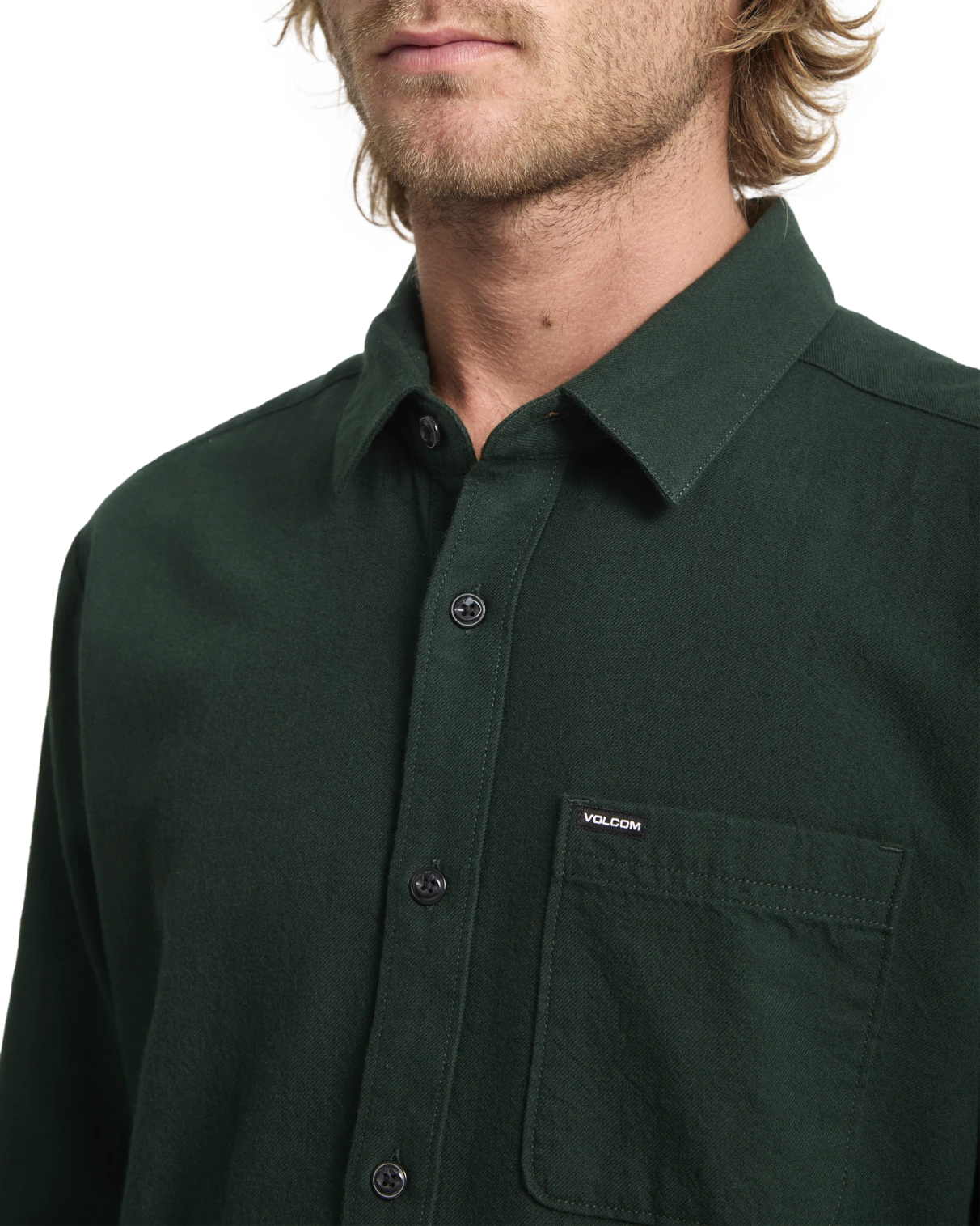 Volcom Caden Solid Shirt camisa manga larga hombre detail 2 | Scarab