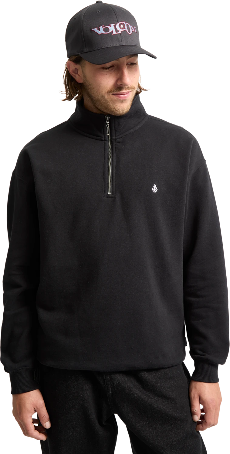 Volcom Single Stone Quarter sudadera hombre detail 4 | Black