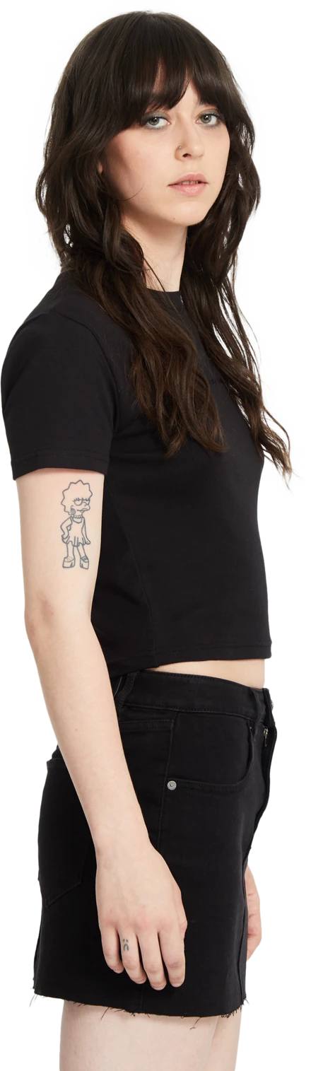 Volcom Volcomstone Tight Crop camiseta manga corta mujer detail 4 | Black