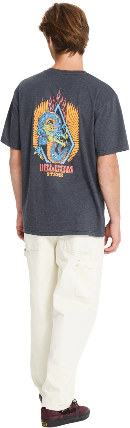Volcom Draggin Stone Hth camiseta manga corta hombre detail 5 | HEATHER BLACK