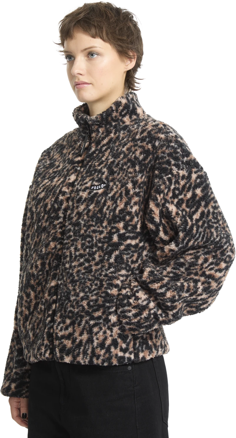 Volcom Wylding Out Sherpa sudadera con cremallera mujer detail 6 | Animal Print
