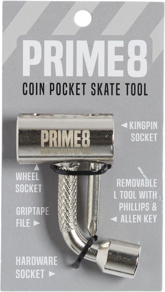 PRIME8 PRIME8 Coin Pocket Skate Tool Silver lijas de skateboard | Silver