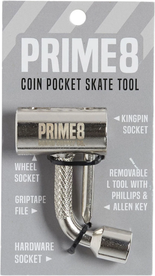 PRIME8 PRIME8 Coin Pocket Skate Tool Silver lijas de skateboard | Silver