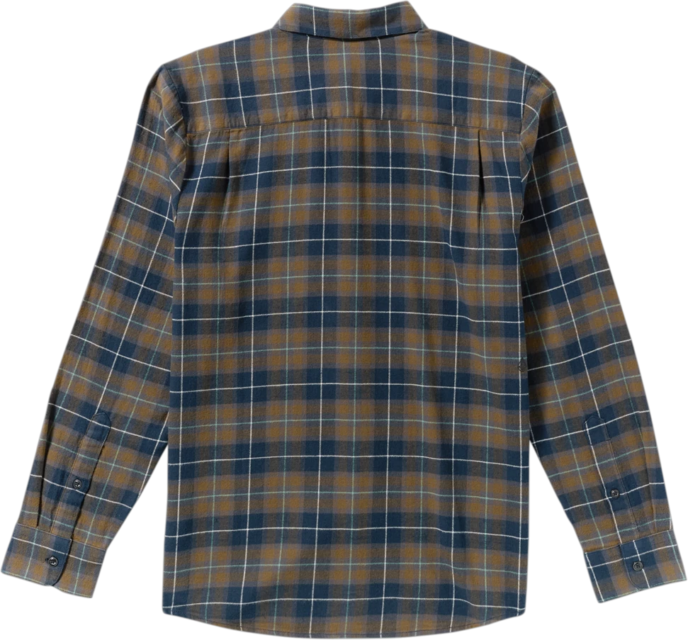 Volcom Caden Plaid Shirt camisa manga larga hombre detail 6 | Navy