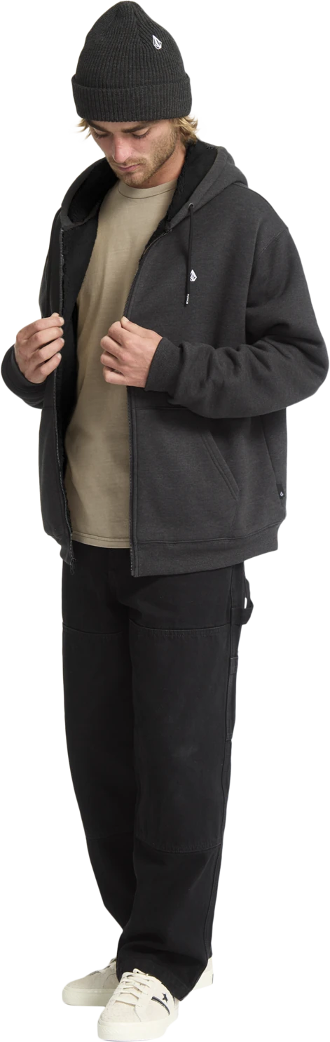 Volcom Single Stone sudadera con capucha hombre detail 6 | Heather Black