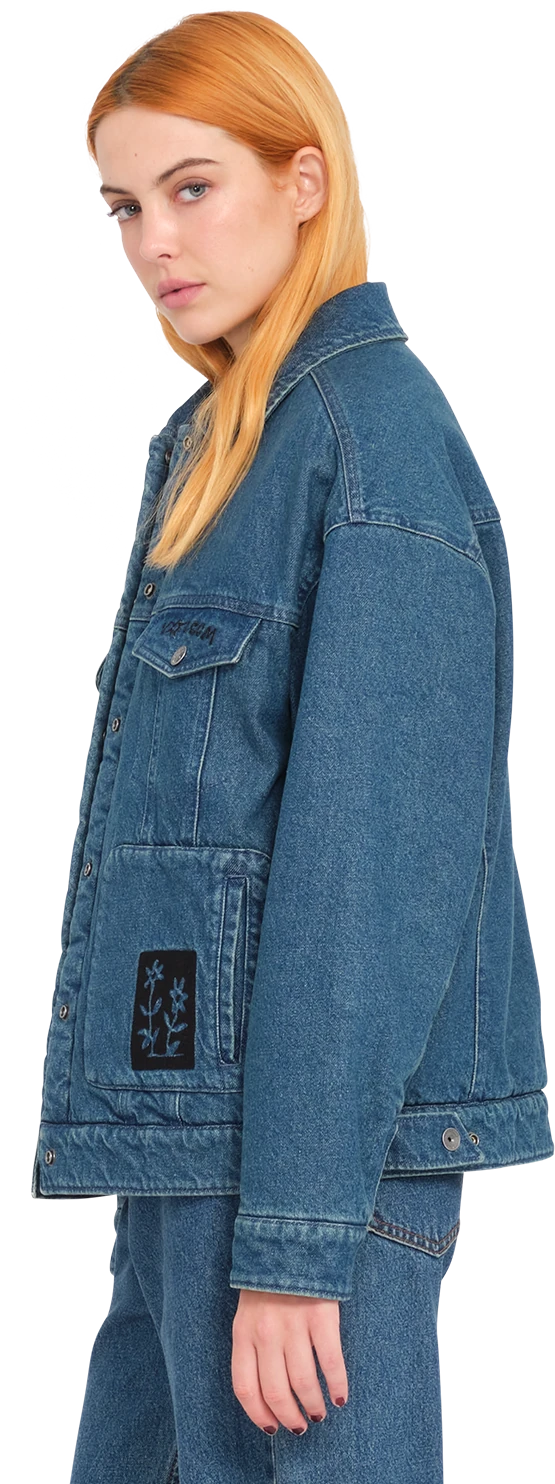 Volcom FA KEUTCHI DENIM JACKET chaquetas y abrigos mujer detail 3 | Vintage Marbled Indigo
