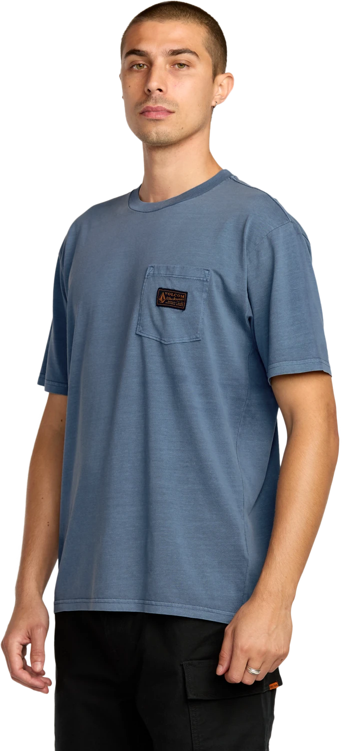 Volcom Workwear Certified Pocket camiseta manga corta hombre detail 2 | Blue Wash