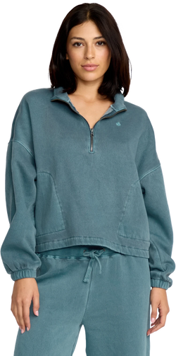 Volcom Stone Soft Quarter sudadera con cremallera mujer | Emerald Green