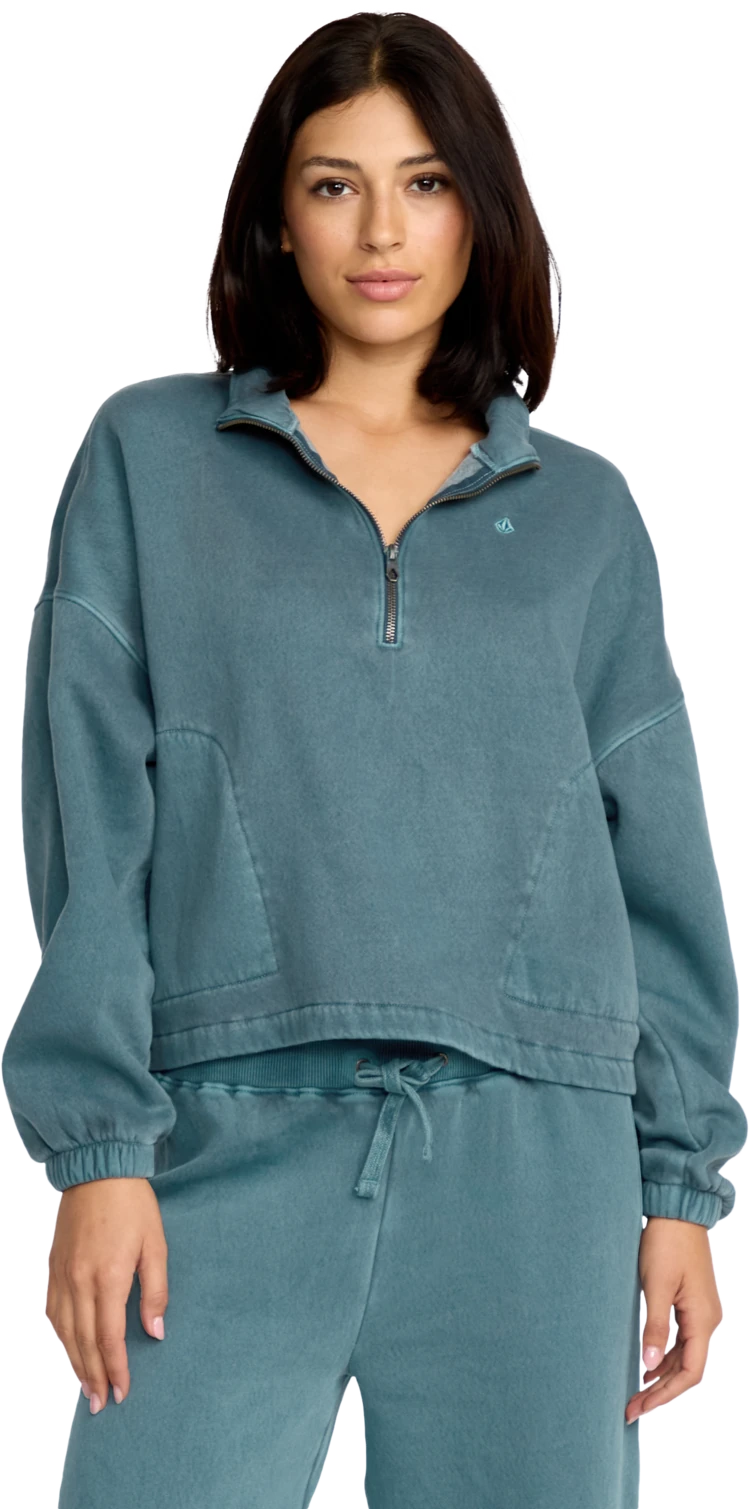 Volcom Stone Soft Quarter sudadera con cremallera mujer | Emerald Green