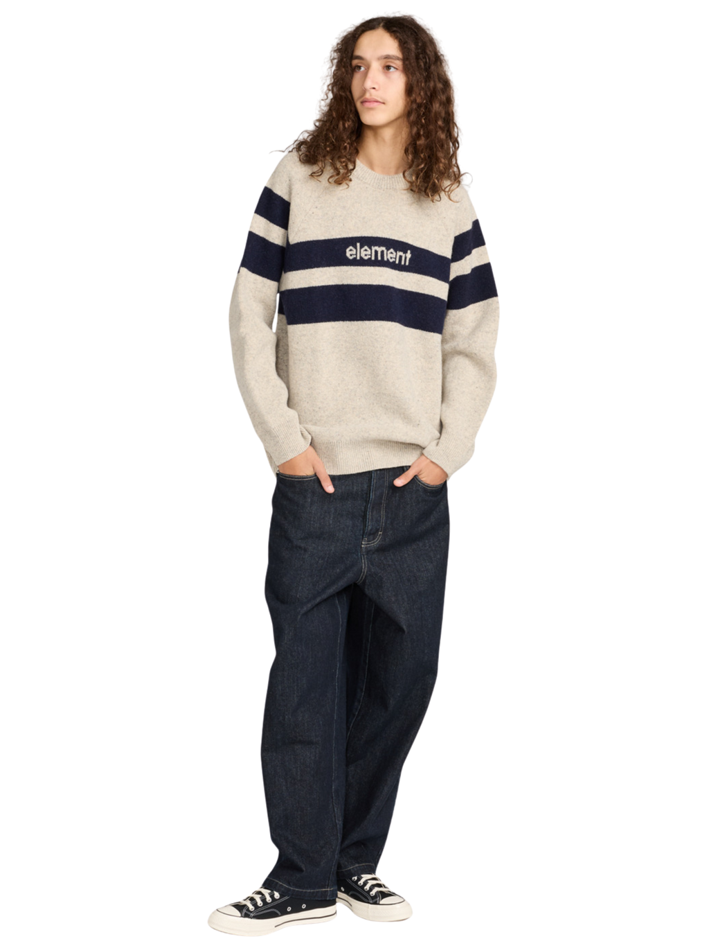 Element 2000S Rib CR Pullover mit Rundhals | Oat Milk