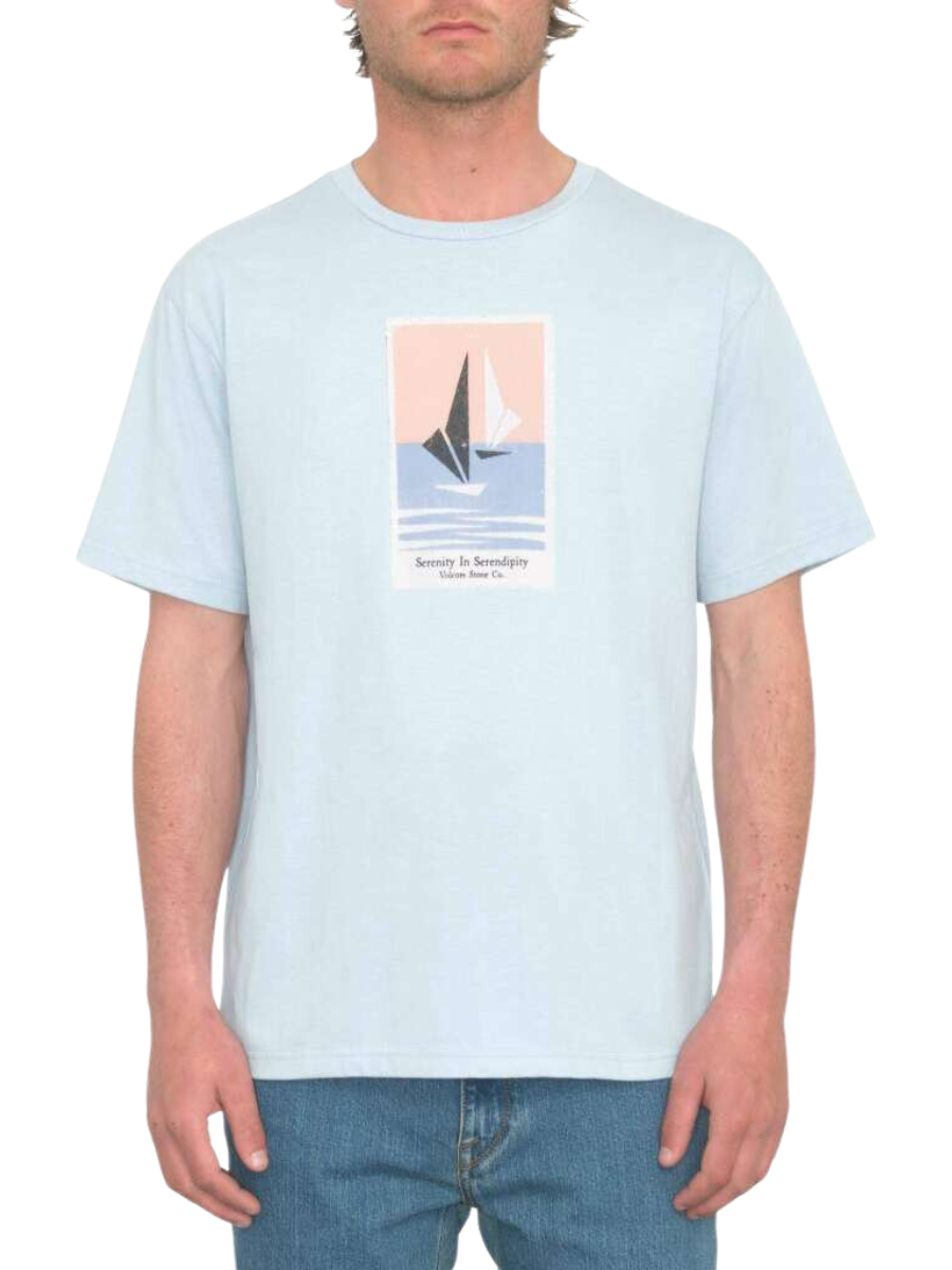 Volcom Catamaran Heather T-shirt - Celestial Blue | Best selling products | Collection_Zalando | Men's short sleeve t-shirts | Men's T-shirts | Volcom Shop | surfdevils.com