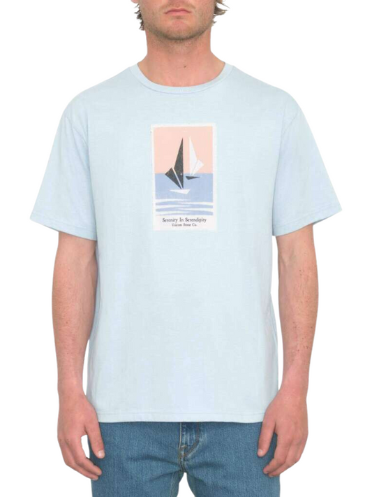 Men's short sleeve t-shirts | Volcom Catamaran Heather T-shirt - Celestial Blue