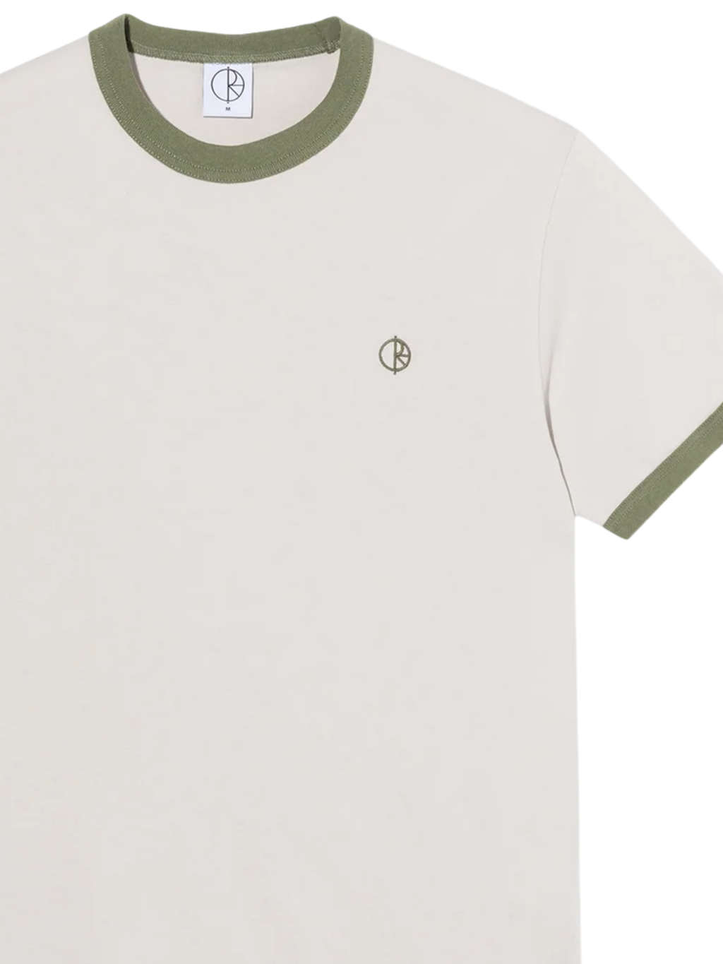 Camiseta Polar Skate Co. Ringer Tee | Pale Taupe / Army Green