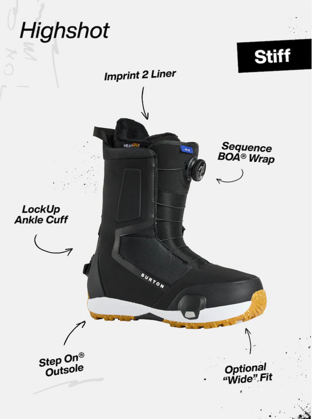 Botas de Snowboard para Hombre Burton Highshot Step On® Black