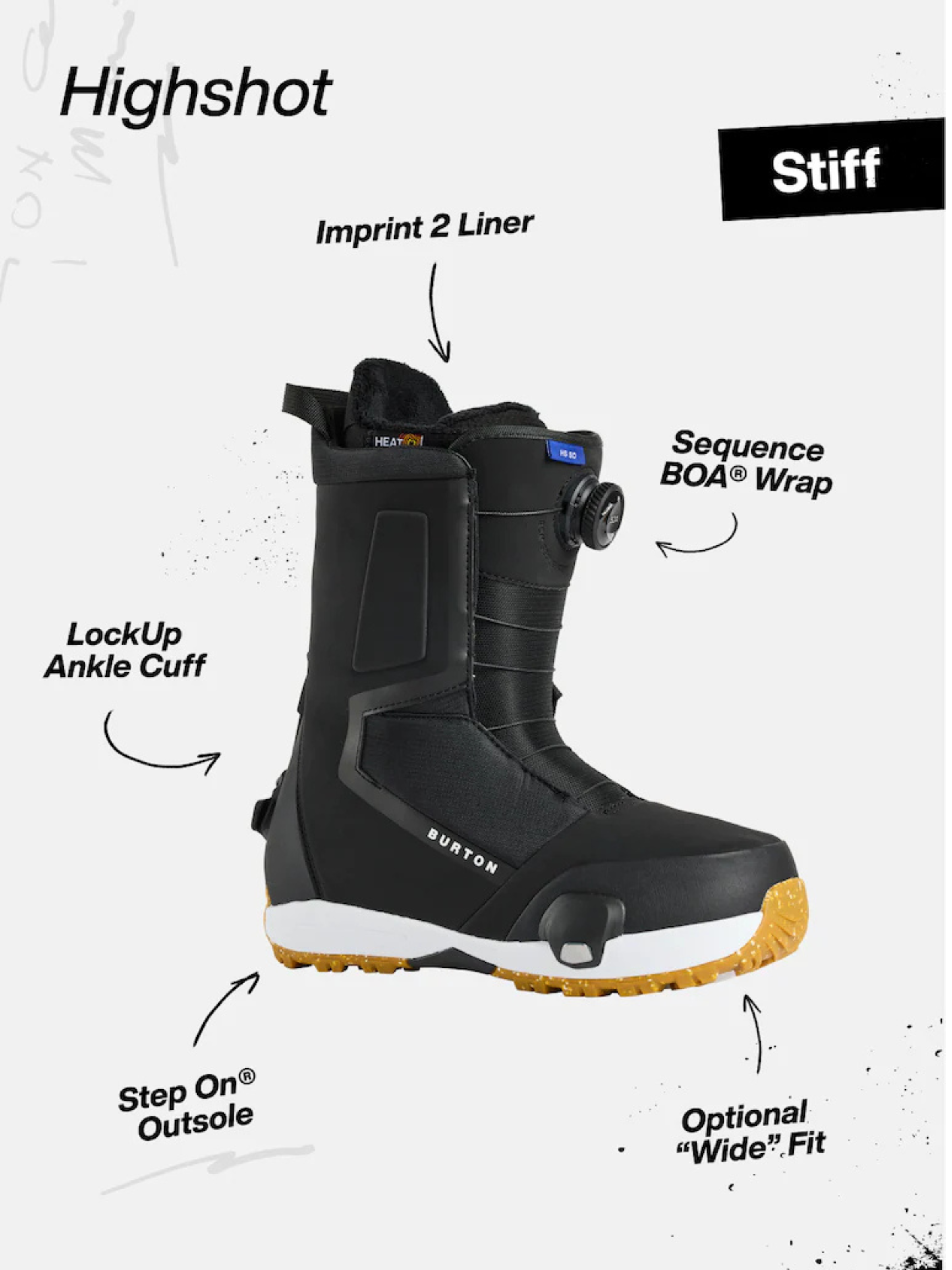 Botas de Snowboard para Hombre Burton Highshot Step On® Black