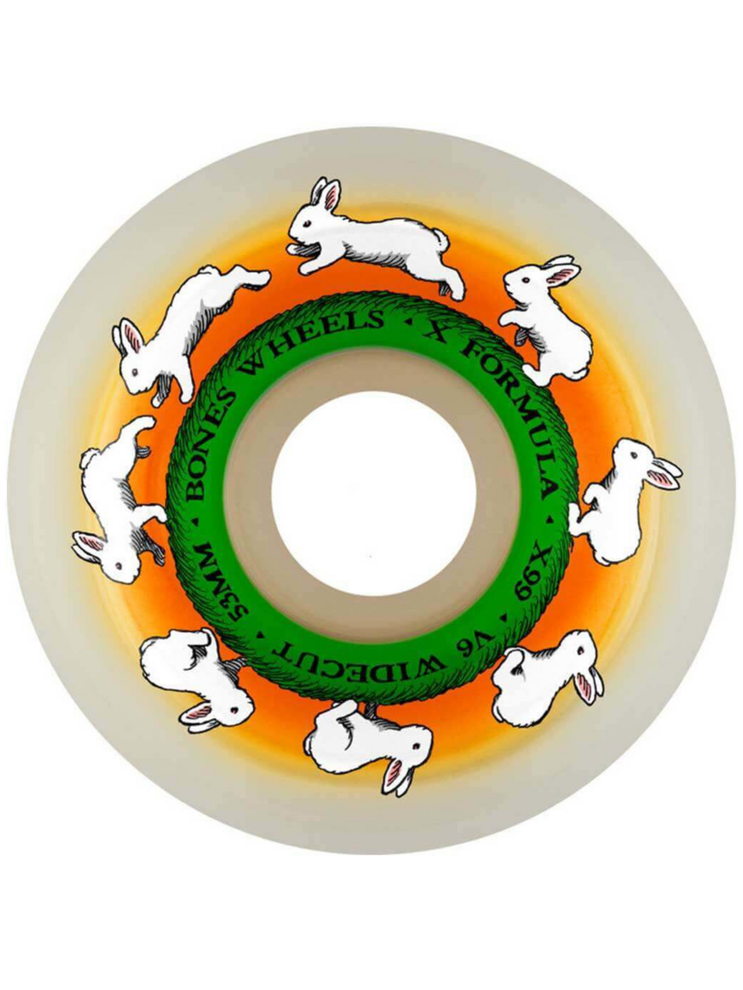 Rodas de skate Bones Runny Bunny X Formula V6 (brancas) 55 mm 99A