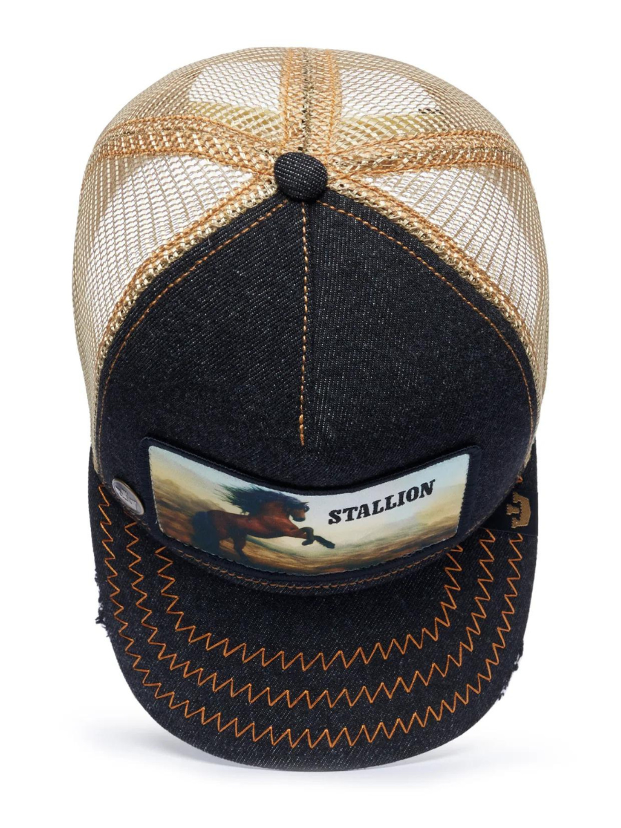 Goorin Bros Stallion (Horse) Cap - Dark Blue Denim / Beige