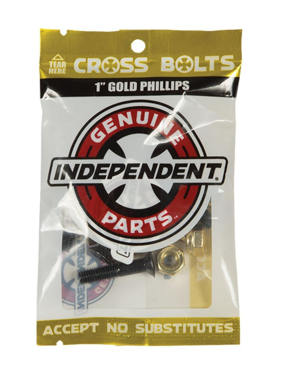 Independent Phillips Black/Gold Screws - 1" | Collection_Zalando | Skate Screws | Skate Shop | Tables, Axles, Wheels,... | surfdevils.com