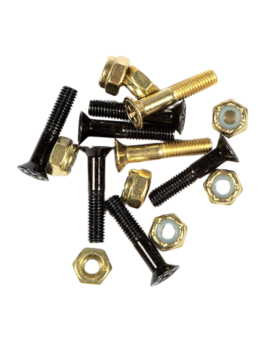 Tornillos Independent Phillips Black/Gold - 1" | Coleção_Zalando | Loja de skate | Mesas, Eixos, Rodas,... | Novos Produtos | Parafusos de skate | Produtos mais recentes | Produtos mais vendidos | surfdevils.com