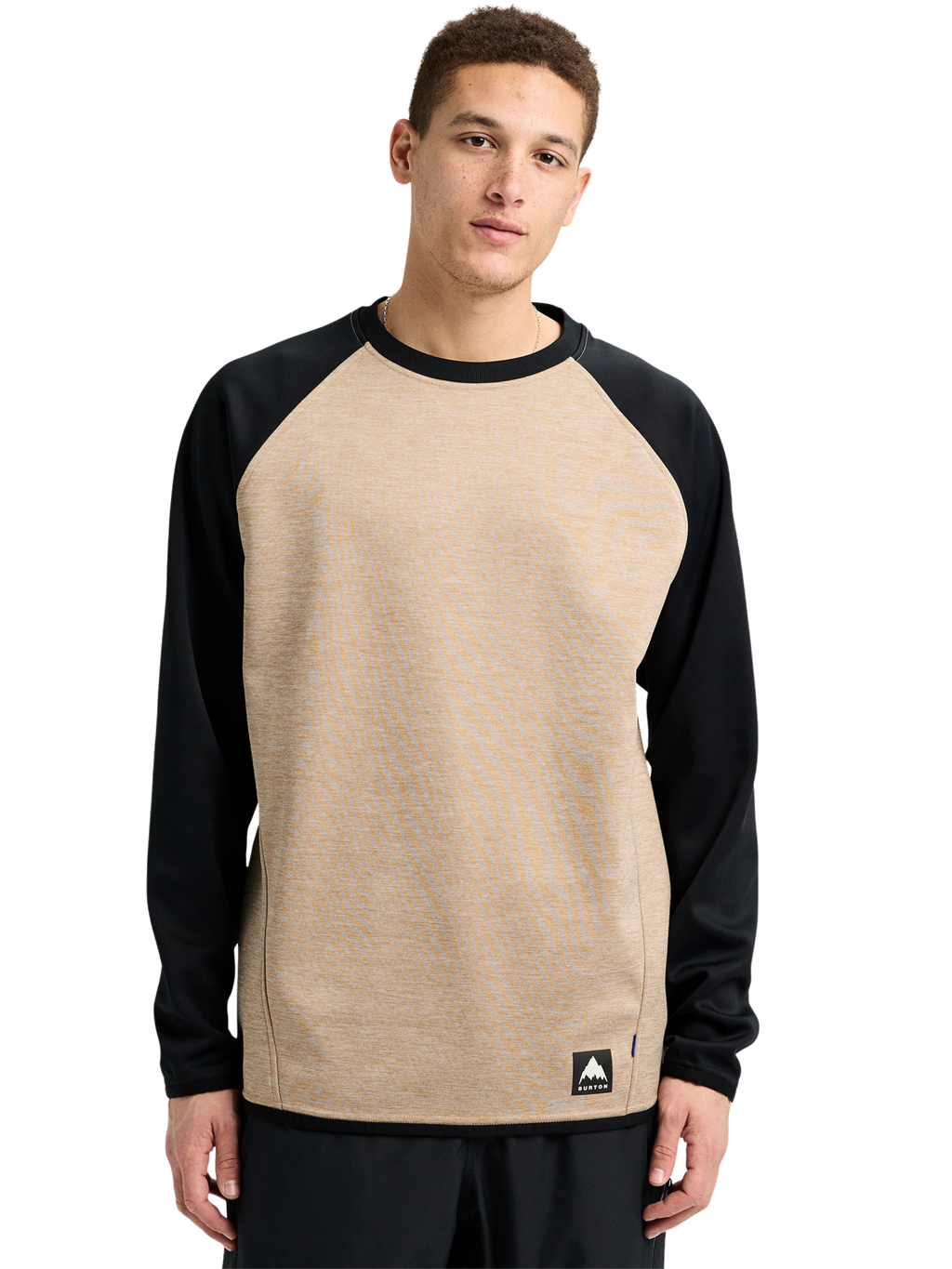 Men’s Burton Crown Weatherproof Crewneck Fleece | Summit Taupe Heather / True Black