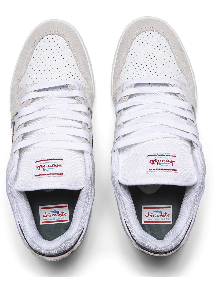 Lakai Telford Low Skateschuh – Weiß / Rotes Wildleder