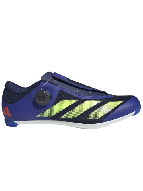 Adidas Tempo 3 Stripes BOA Road Cycling Shoes | Dark Blue / Lime / Dark Blue