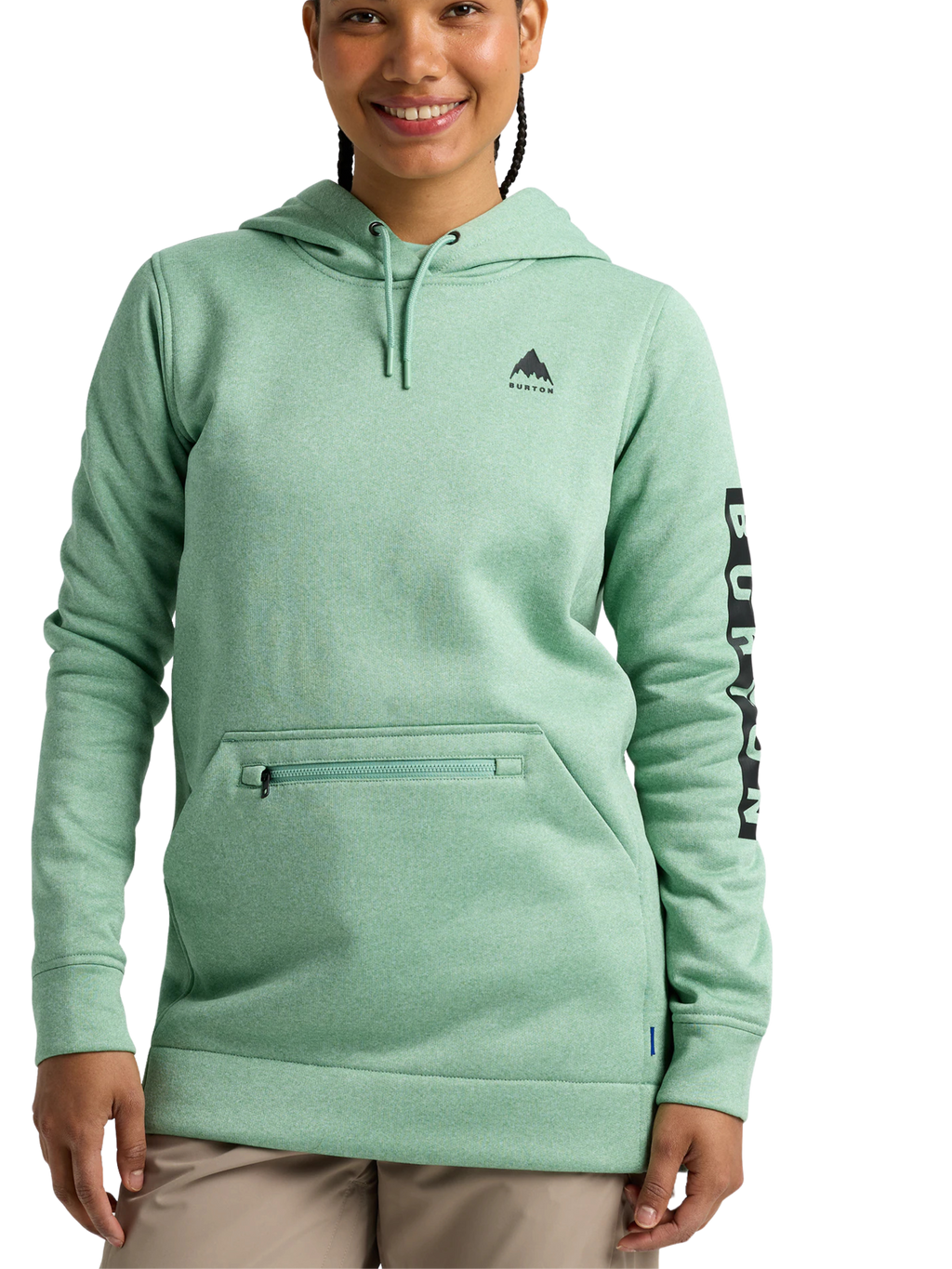 Sudadera larga Burton Oak Long Pullover Hoodie para mujer | Soft Sage Heather