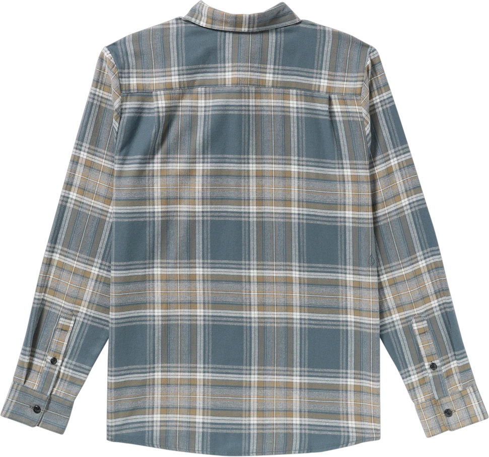 Volcom Netastone Flannel Shirt camisa manga larga hombre detail 6 | Dark Slate