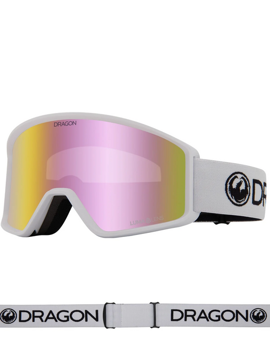 Prodotti più venduti | Maschera da neve Dragon DXT OTG - Lente ionizzata rosa Lumalens bianca