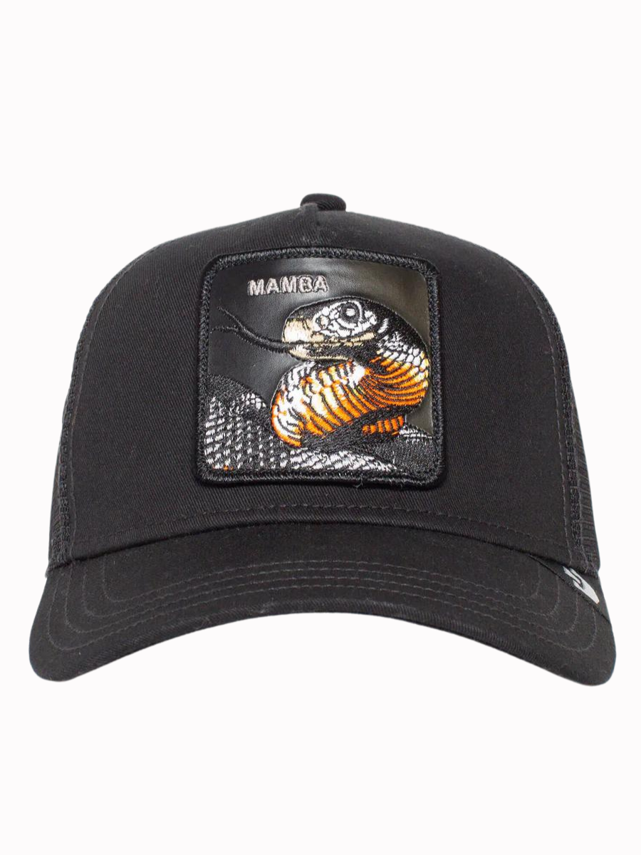 Cappellino trucker in pelle scamosciata Mamba (serpente) di Goorin Bros - nero | Nuovi prodotti | Prodotti più recenti | Prodotti più venduti | Prodotti più venduti | surfdevils.com