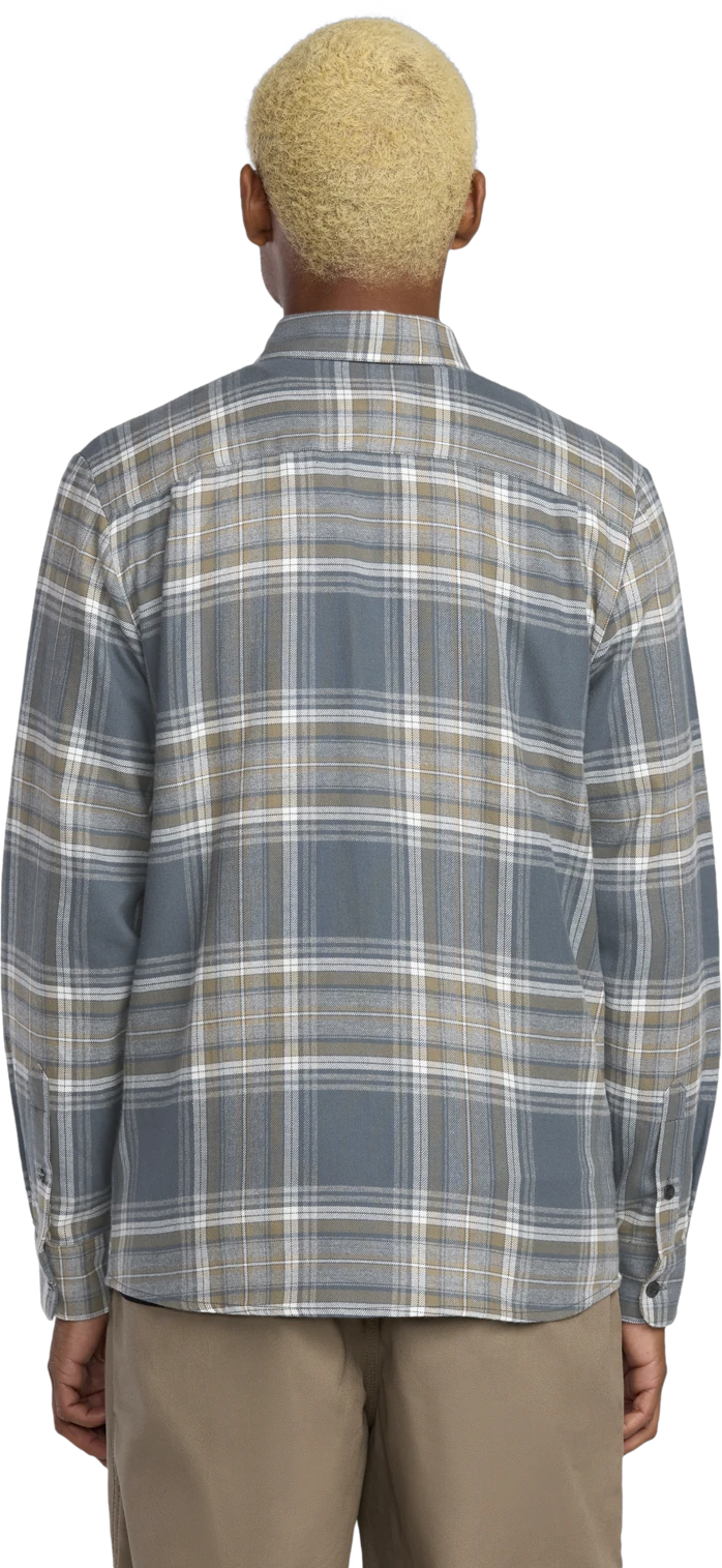 Volcom Netastone Flannel Shirt camisa manga larga hombre detail 1 | Dark Slate