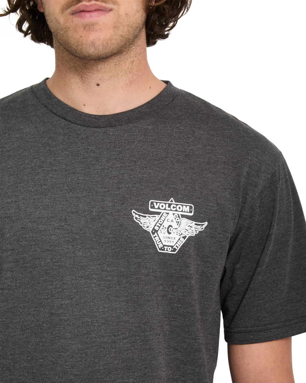 Volcom FREE WHEEL HTH SST camiseta manga corta hombre detail 3 | Heather Black