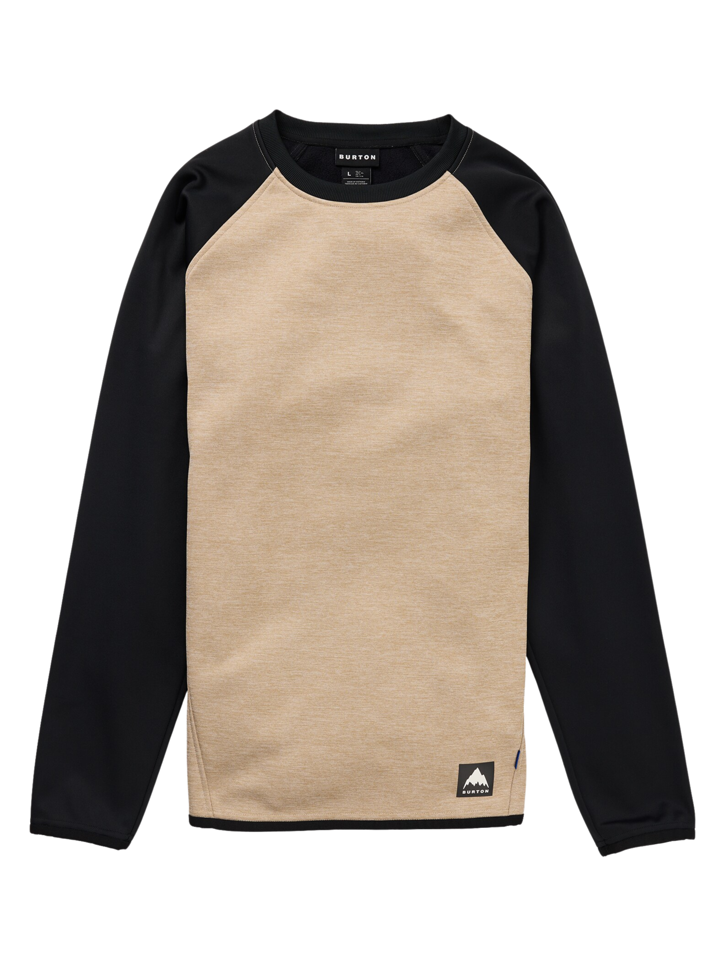 Men’s Burton Crown Weatherproof Crewneck Fleece | Summit Taupe Heather / True Black