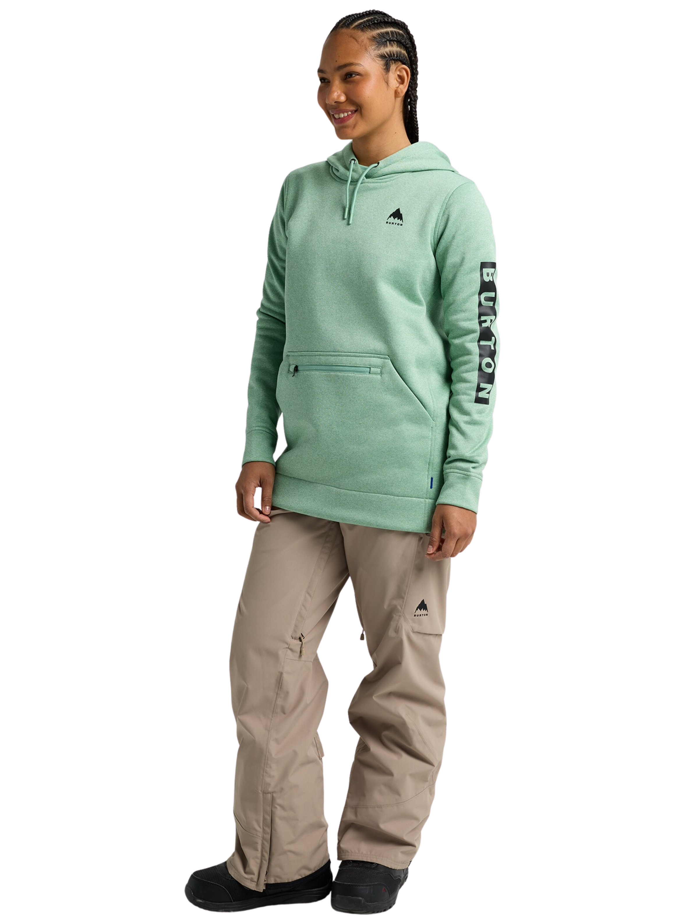 Sudadera larga Burton Oak Long Pullover Hoodie para mujer | Soft Sage Heather