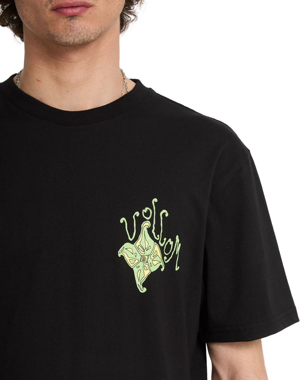 Volcom FISHYSTAR SST camiseta manga corta hombre detail 3 | Black