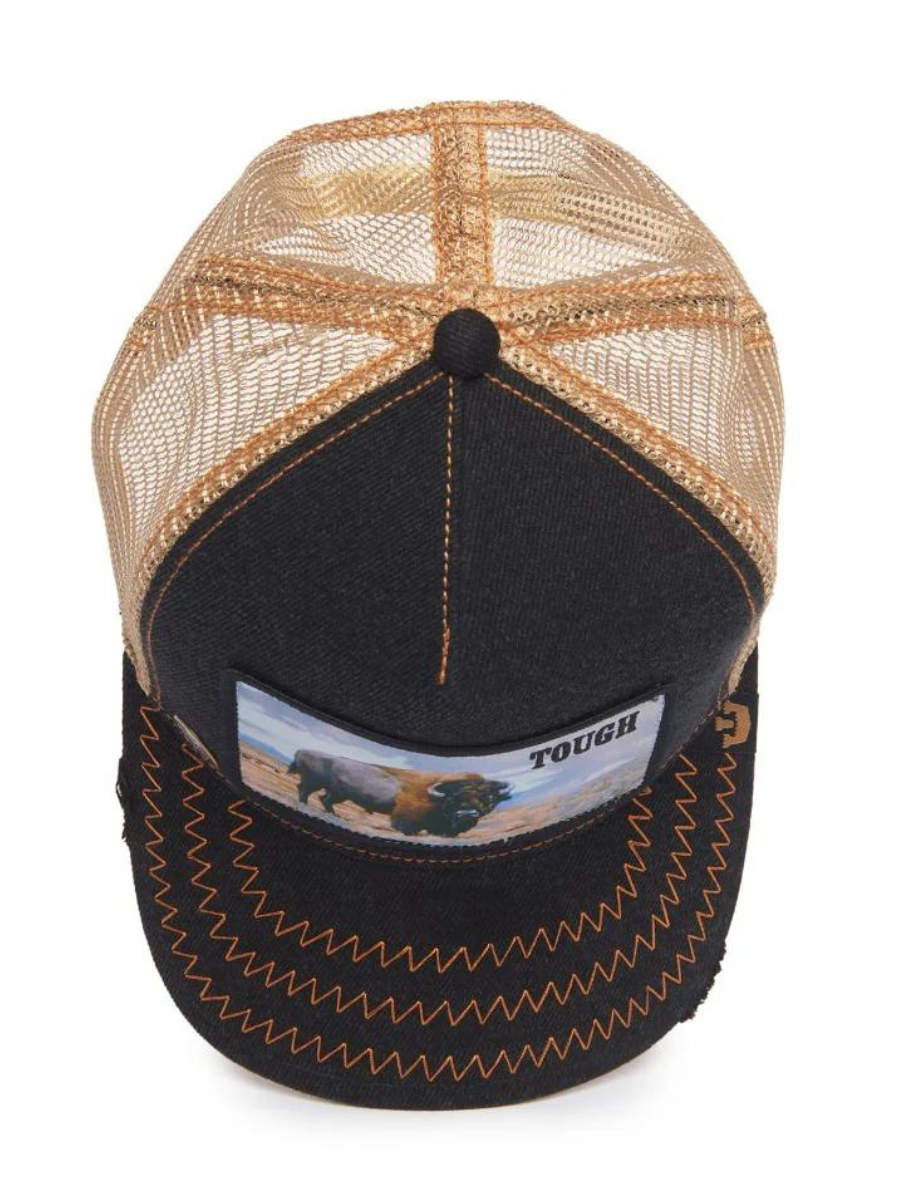 Goorin Bros Tough Cap (Búfalo) - Preto / Bege