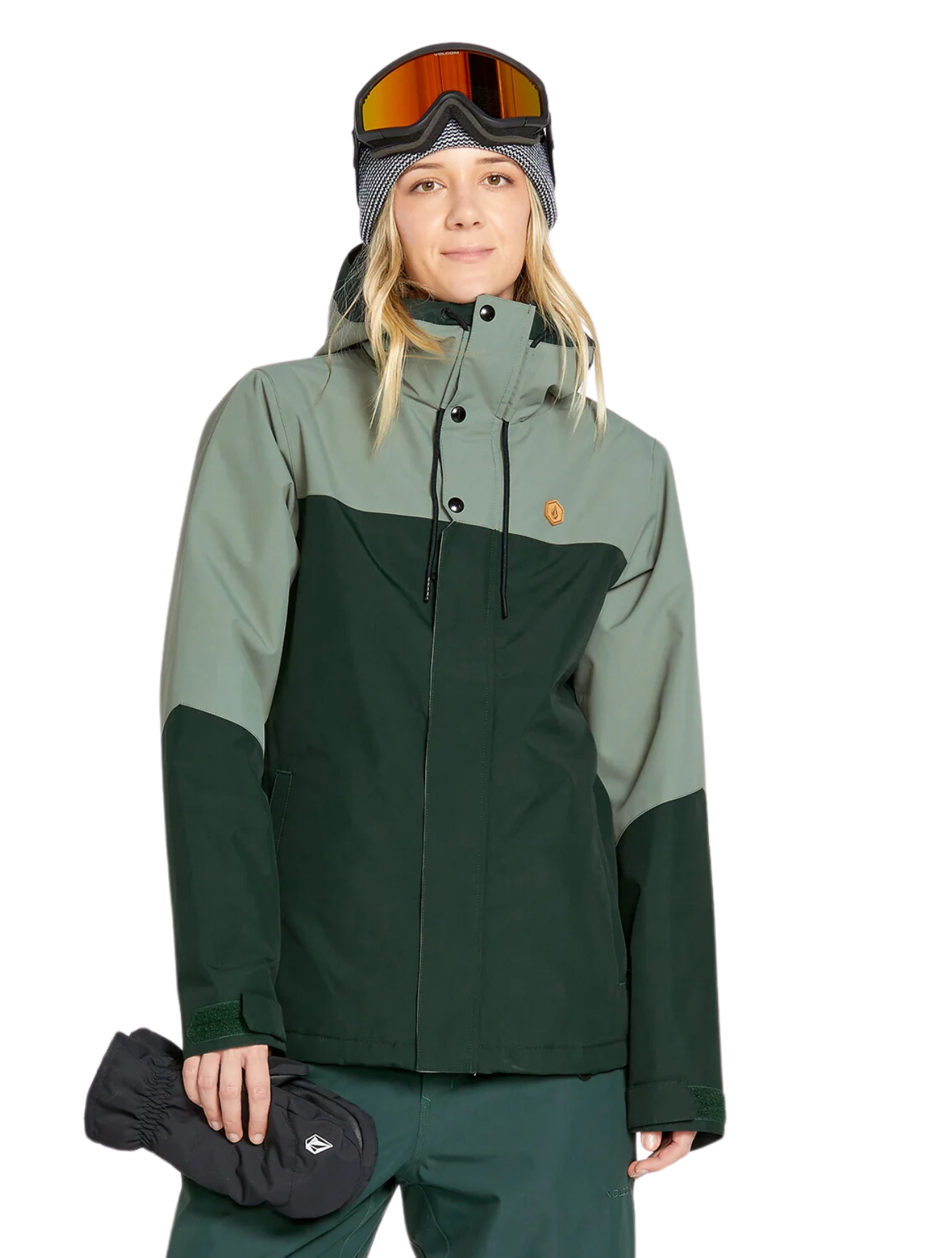 Giacca da snowboard da donna isolata Volcom Bolt - Scarab