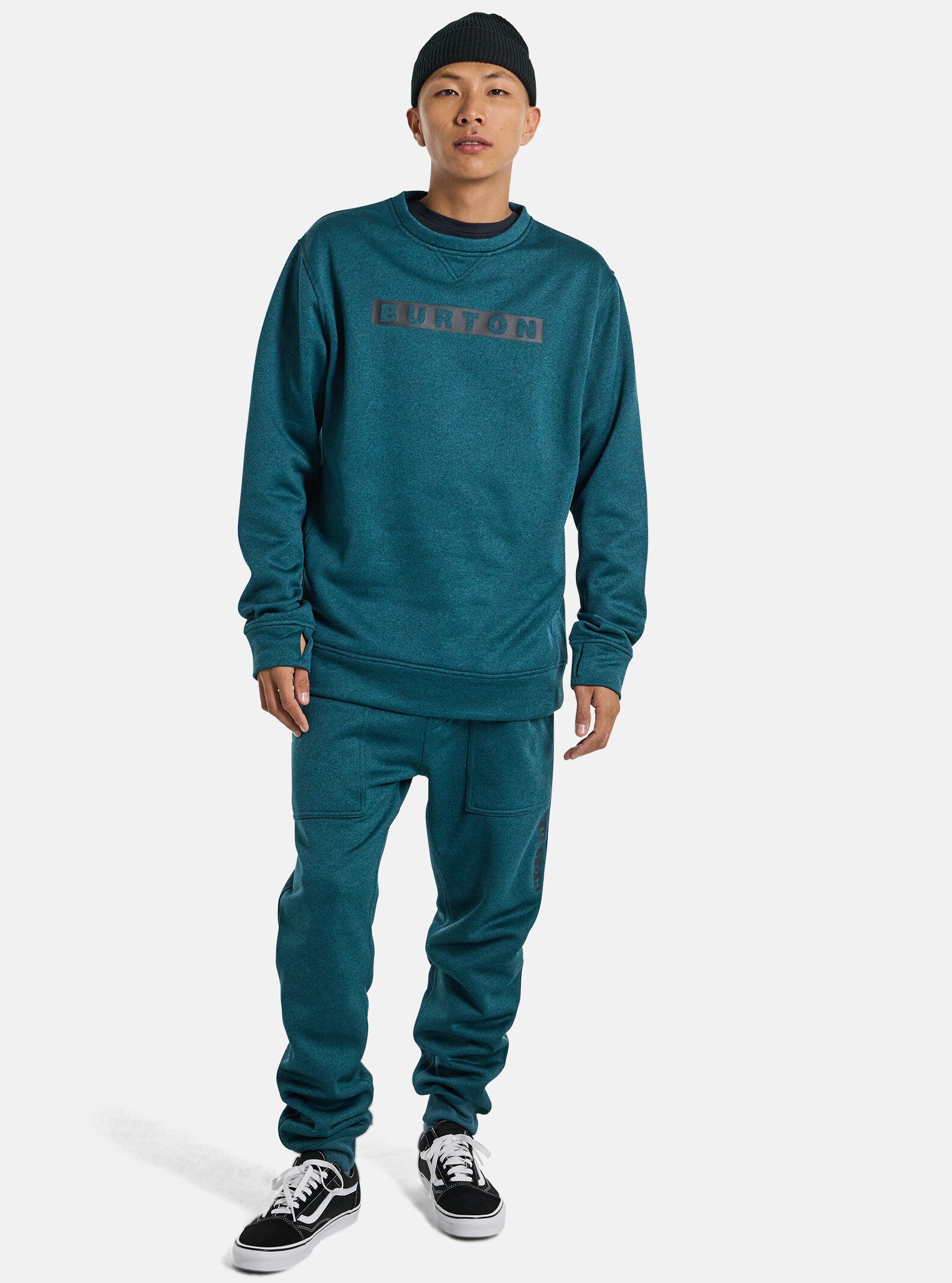 Sweat-shirt technique Burton Oak Crew - Deep Emerald Heather | Nouveaux produits | Produits les plus récents | produits les plus vendus | Produits les plus vendus | surfdevils.com