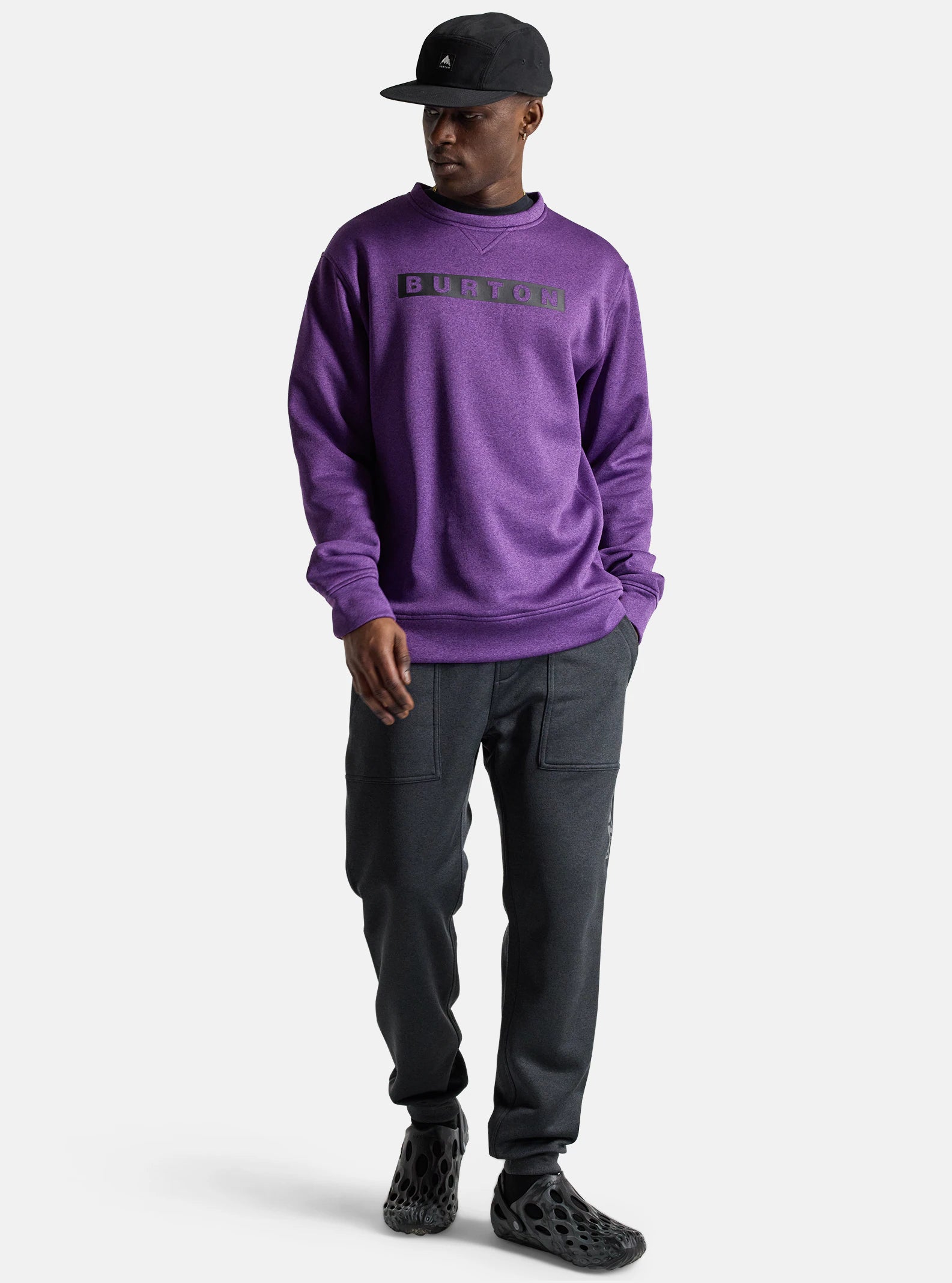 Sweat Technique Burton Oak Crew - Imperial Purple Heather | Nouveaux produits | Produits les plus récents | produits les plus vendus | Produits les plus vendus | surfdevils.com