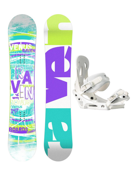 Pack snowboard: Raven snowboard Venus 147 + Rome Shift