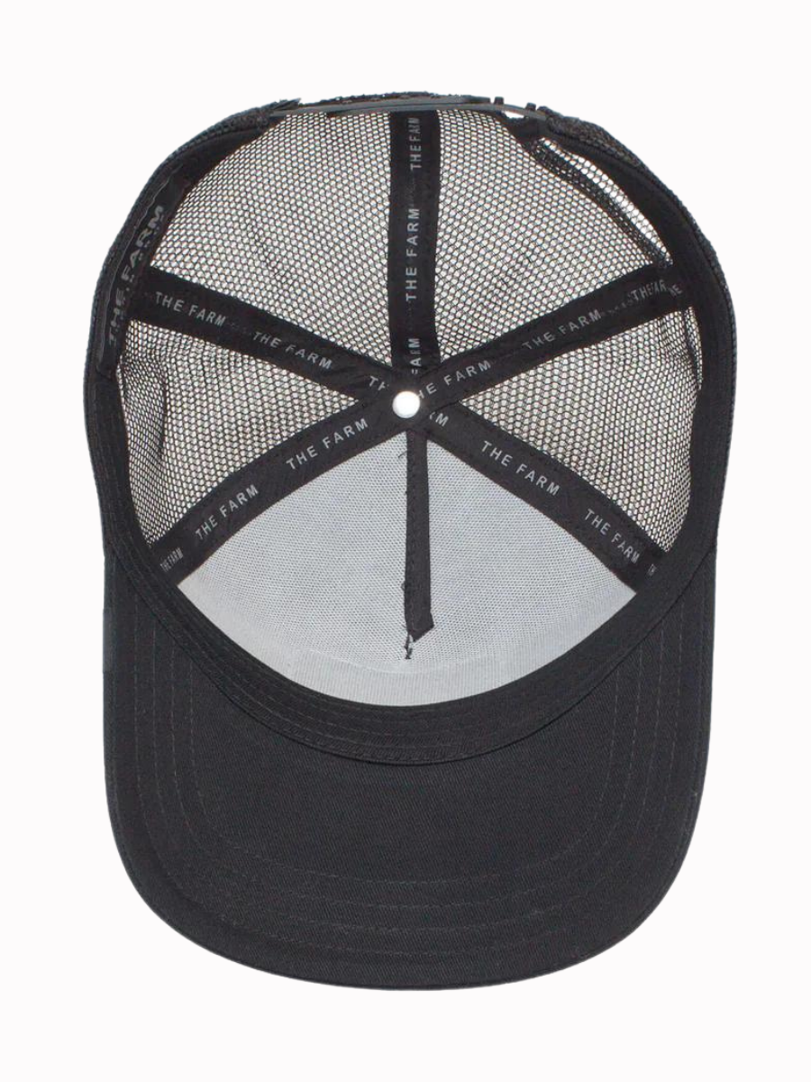 Cappellino trucker in pelle scamosciata Mamba (serpente) di Goorin Bros - nero