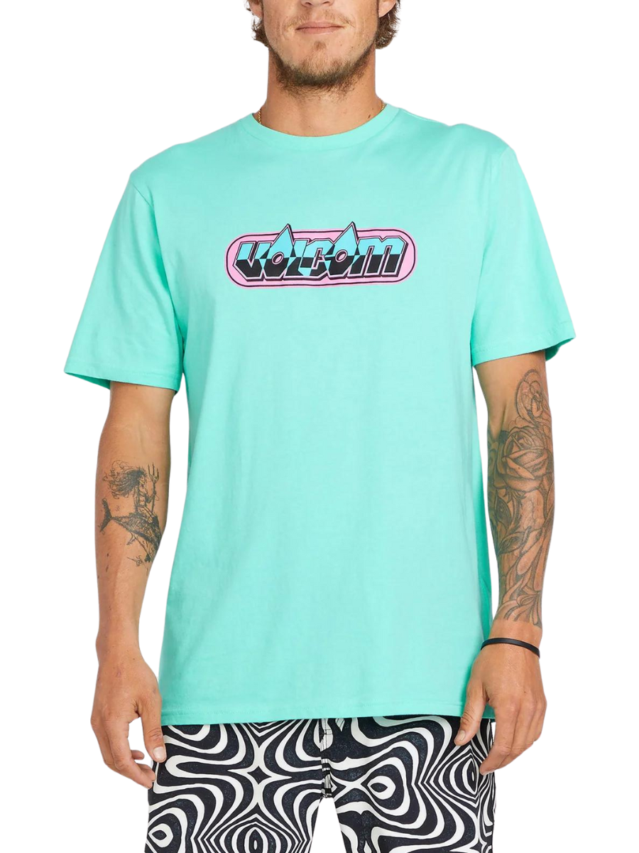 Camiseta de manga curta Crash Test da Volcom - Dusty Aqua | Novos Produtos | Produtos mais recentes | Produtos mais vendidos | surfdevils.com