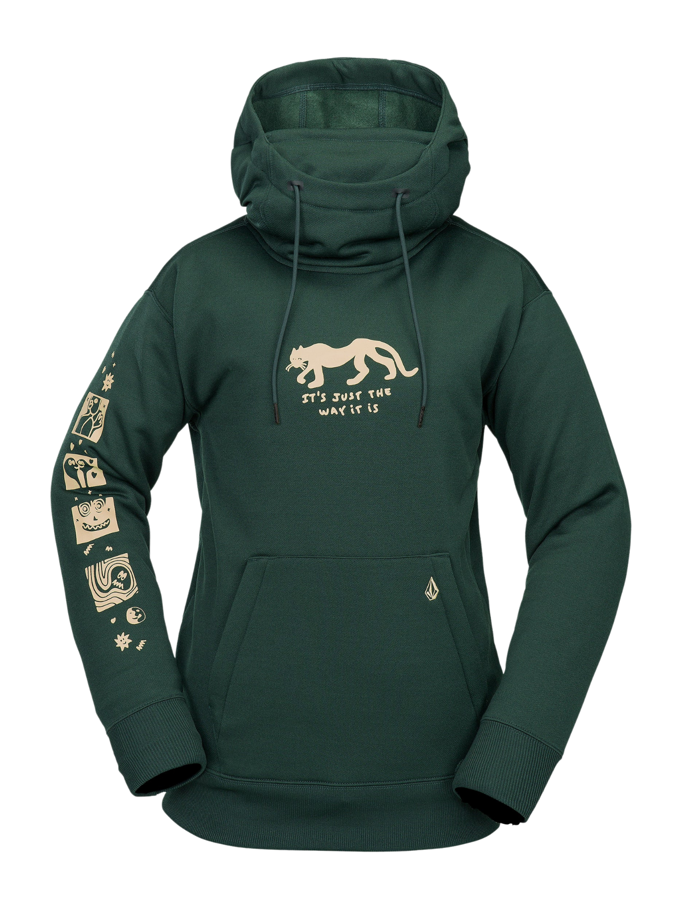 Sweat à capuche technique pour femmes Volcom Riding Hydro - Scarab | Nouveaux produits | Produits les plus récents | produits les plus vendus | Produits les plus vendus | surfdevils.com