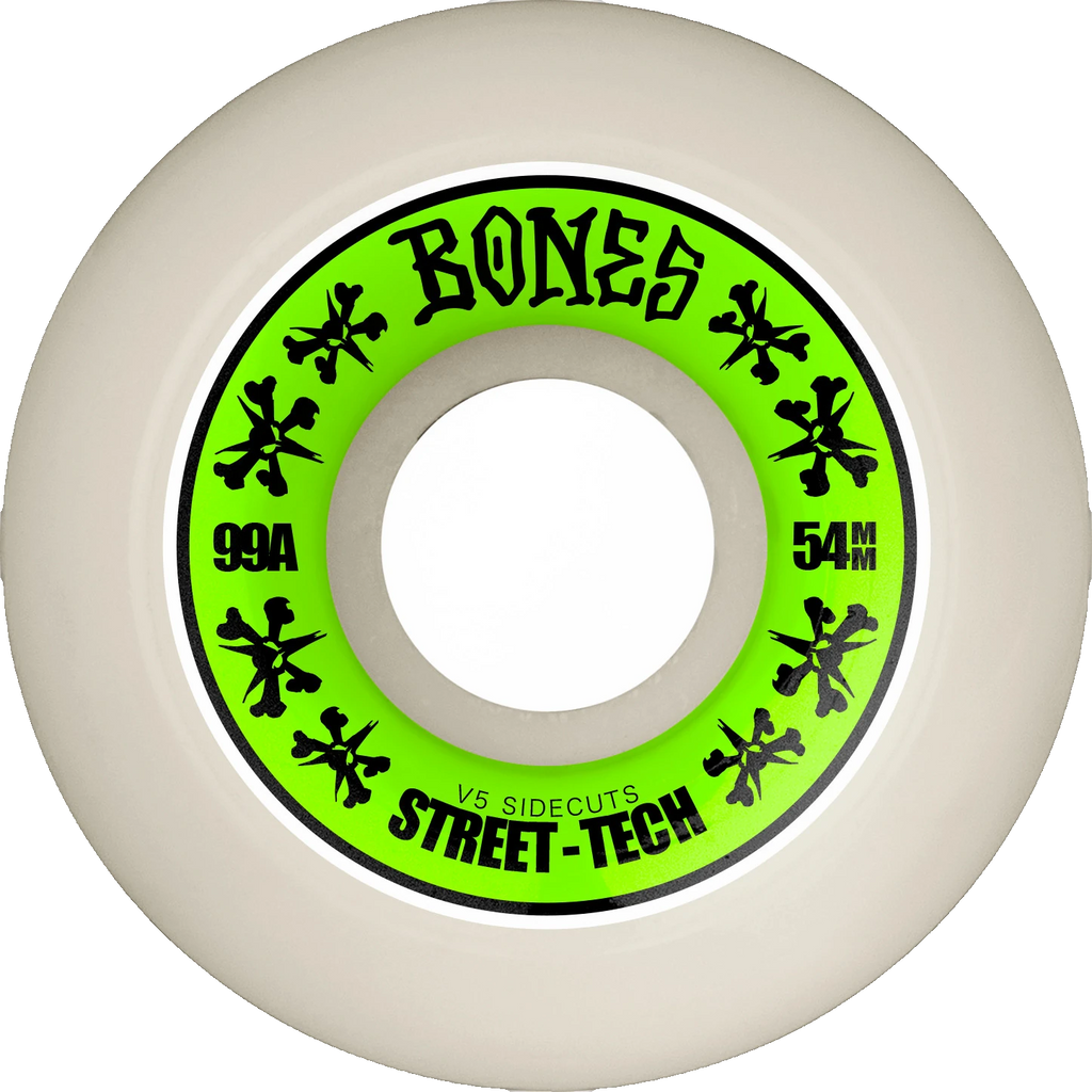 Bones Wheels STF V5 Sidecut 54mm White 99a ruedas del monopatín | White