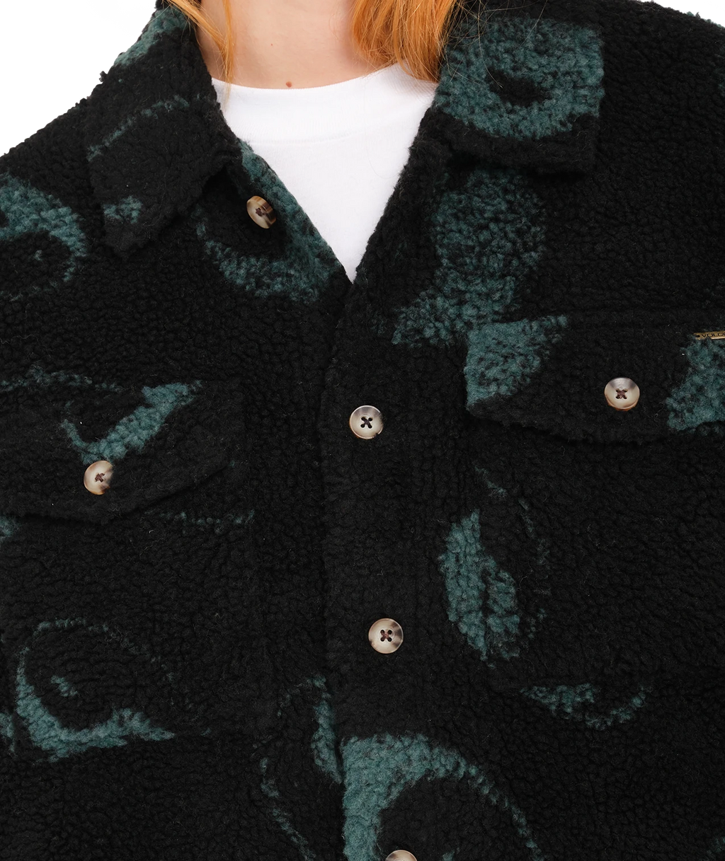 Volcom SILENT SHERPA JACKET chaquetas y abrigos mujer detail 4 | Black Combo