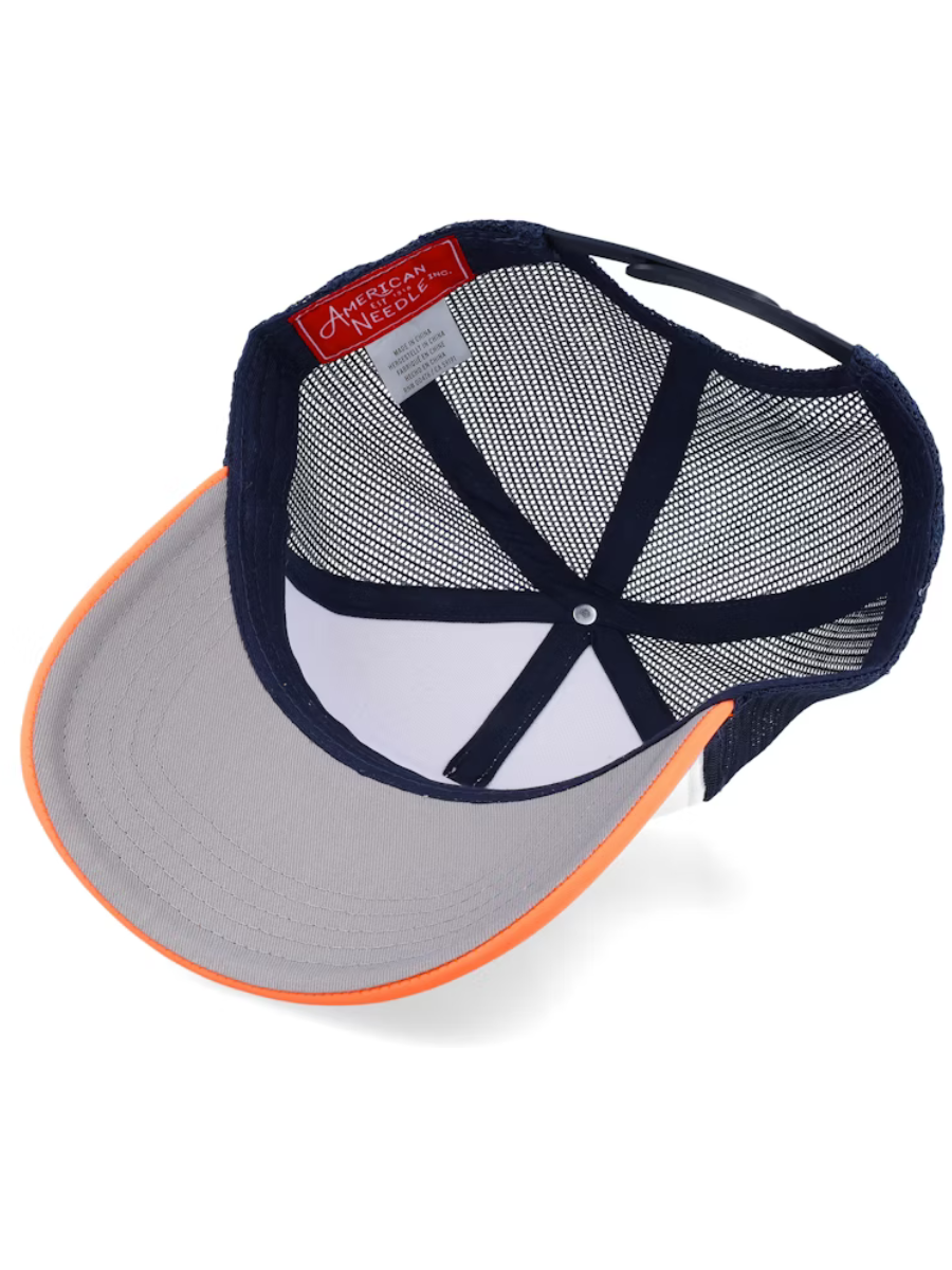 Cappellino da camionista American Needle Great Lakes Valin - Bianco/Blu scuro/Arancio chiaro